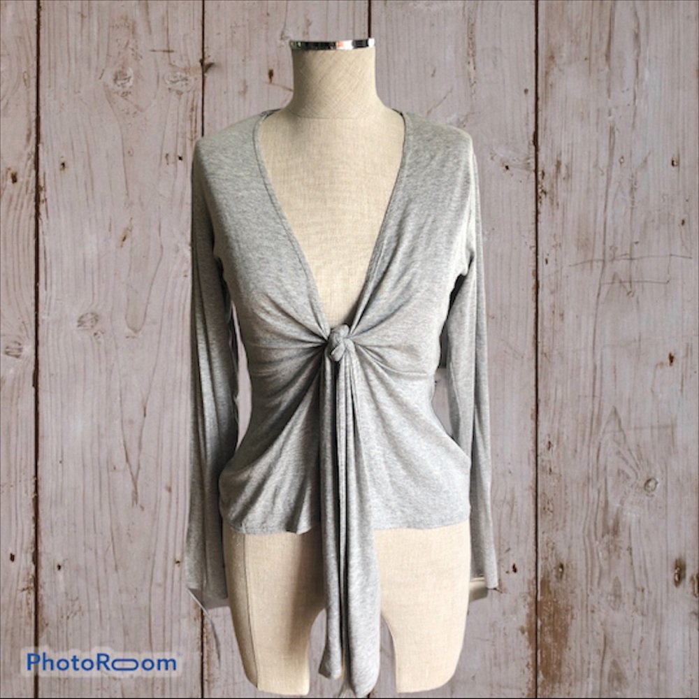 Free People  tie-front long sleeve top NWOT size S
